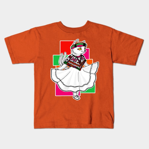 Nekomata Huasteca Kids T-Shirt by Mekishiko Art